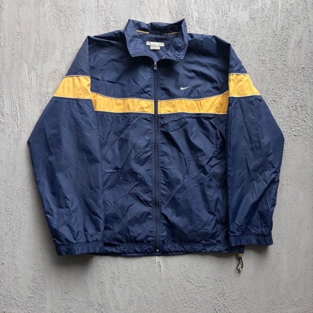 Vintage Nike Windbreaker Jacket Large Blue 1990s Colorblock Swoosh Logo